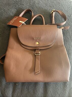 Classic Brown Pebbled Leather Backpack